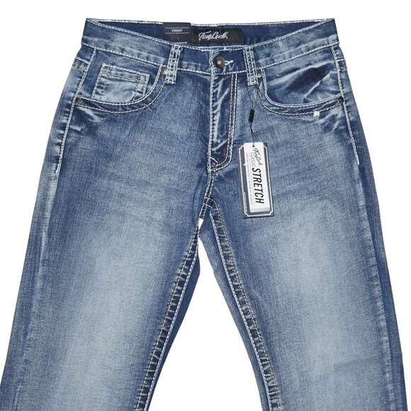 NEW True Luck Dark Wash Jeans Men's Size 30x30 Thick Stitch Straight Leg BKE - Picture 4 of 9